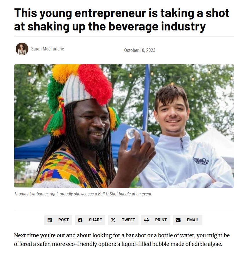 News article about Ball-O-Shot