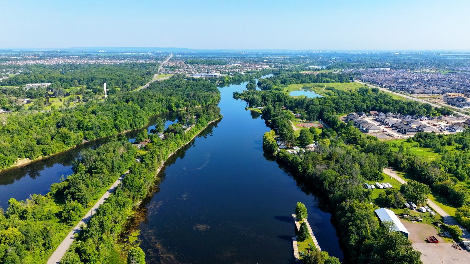 River and residential neighbourhood